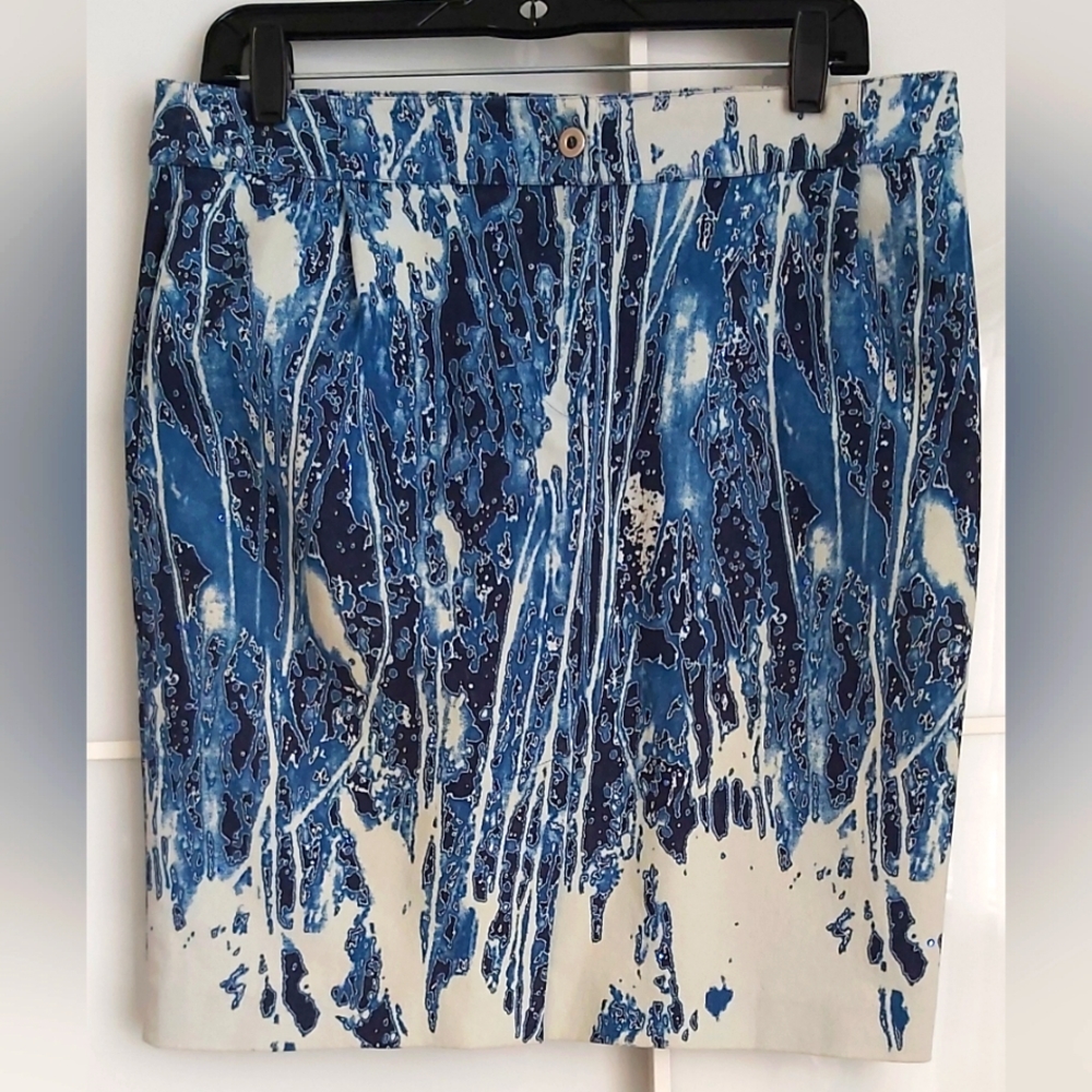 Mugler Blue Abstract Print Women's Skirt